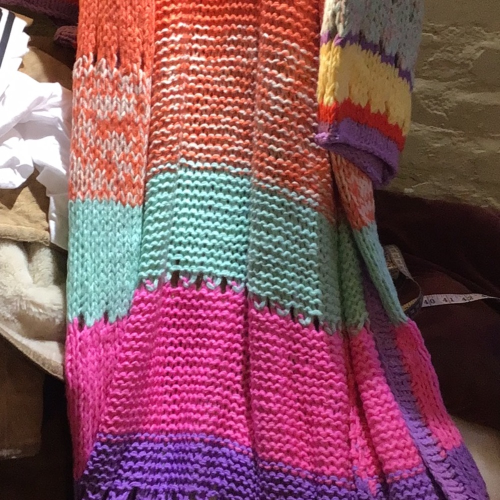 NEW! Boho Colorful Knit Open-Front Cardigan - Picture 3 of 7
